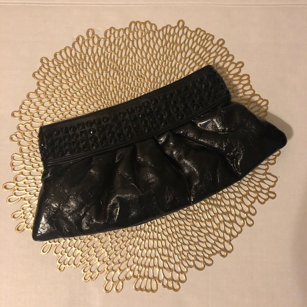 Steve Madden Black Jeweled Clutch